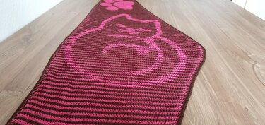 Katze, flaches Tuch, Schattenstricken, Illusionsstricken, Motivtuch