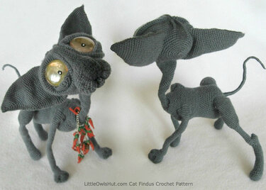 095 Crochet Pattern - Cat Sphynx Findus with wire frame - Amigurumi PDF file by Pertseva CP