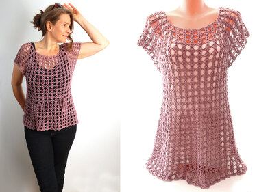 Shirt, Top, Tunic “Marlene” (Top-Down Raglan) - Crochet Pattern