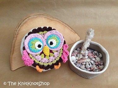 PDF Häkelanleitung Eule als Aufbewahrungsbox oder Applikation