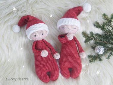 Häkelanleitung - 'Santa' der Weihnachtsmann für kleine Babyhände