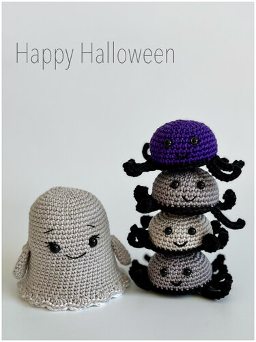 Häkelanleitung Wendegespenst "Spuky" und kleine Spinne