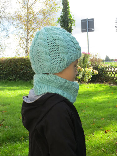 Strickanleitung Kinder Zopfmütze & Stirnband/Loop