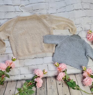 Pattern Basic Kids Jumper in 6 sizes from 0 Months to 4 years - Knitting