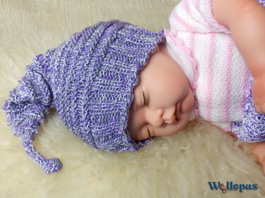 Babypuck (Schlafsack) und Mützchen, gestrickt - Stricken