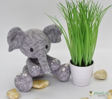 Kuschel Elefant, mini - Häkelanleitung - Häkeln