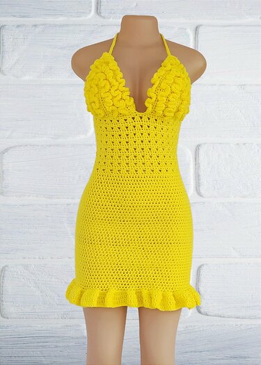 Lost In Ruffles Crochet Dress