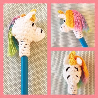 Stiftkappe Einhorn - Häkeln