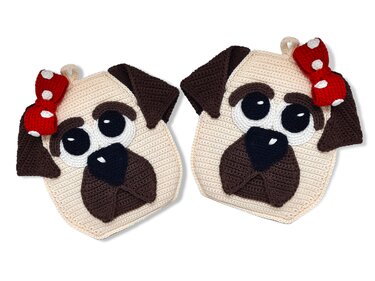 Crochet Pattern Potholder “Pug – Amber“