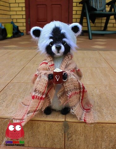 220 Crochet Pattern - Glasha the Raccoon with clothing - Amigurumi PDF file by Ogol CP