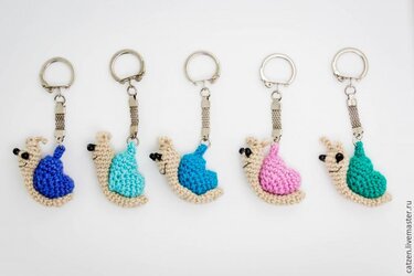 Schnecke Herz Anhänger Amigurumi Häkeln Garn