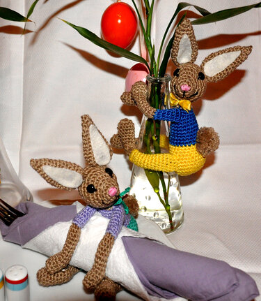 Serviettenhalter Klammerhasen - Häkeln