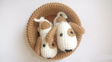 Mini Hund Amigurumi Spielzeug Häkeln Garn Anhänger