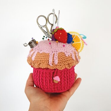 Nadelkissen/Utensilo Cupcake - Häkeln