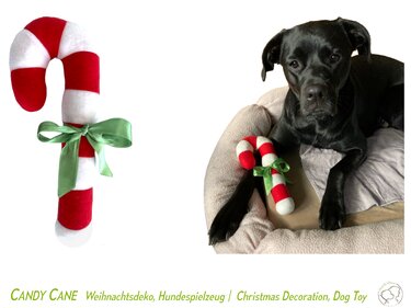 CANDY CANE Christmas decoration or dog toy. Sewing pattern