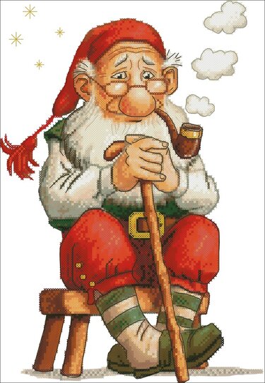 Stickvorlage Kreuzstich Weihnachtman für 14Ct Sticken; Cross Stitch Pattern.