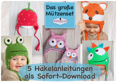 Sparset! 5 E-Books : Das große Mützenset  - Häkeln