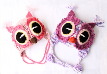 Wintermütze "Eule" (alle Gr., 2 Varianten) - Häkeln