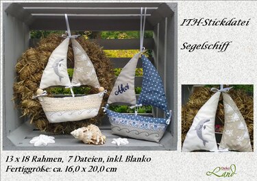 ITH Stickdatei Segelschiff - Sticken