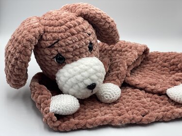 Häkelanleitung - Schnuffeltuch / Schmusetuch Hund