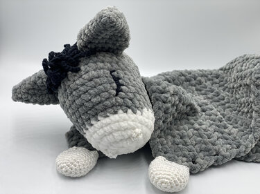 Häkelanleitung - Schnuffeltuch / Schmusetuch Esel