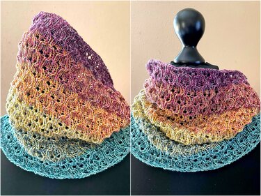 Strickanleitung Loop, Schlauchschal "Honey", Waaben- Muster