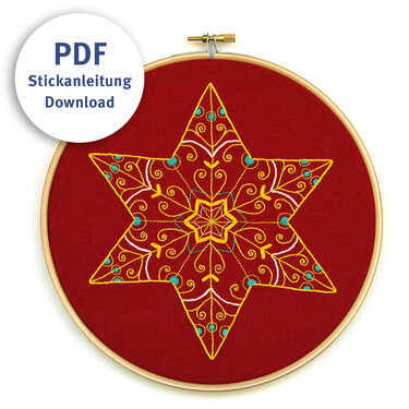 Embroidery Pattern Christmas Star Mandala