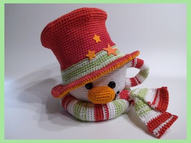 Häkelanleitung / Amigurumi / Schneemann-Tasse