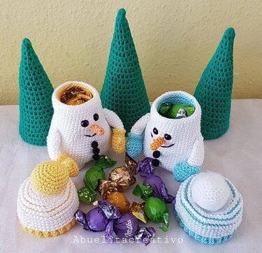 Häkelanleitung Weihnachtsdeko zum Befüllen - Lustiger Schneemann