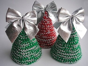 Weihnachtsbaum Häkeln Basteln Kleben Garn Pappe Weihnachten