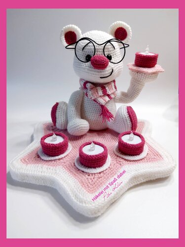 Häkelanleitung / Amigurumi / Adventsgesteck ~ Eisbär
