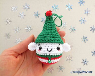 Set of 8 Crochet Pattern Christmas Ornament Santa Claus and Best Friends