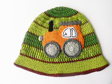 Sommermütze für Babys/Kinder "Traktorist", alle Gr. - Häkeln