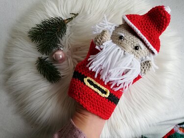 Häkelanleitung Handpuppe Weihnachtsmann, ideal auch für Anfänger