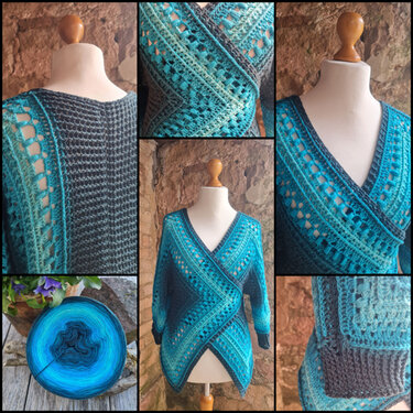 Jacke „COSMOS“ aus 2 Grannys mit Muster - Bild 3