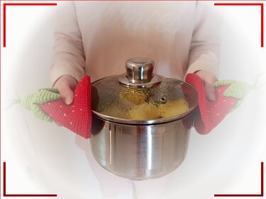 Häkelanleitung Erdbeer-Topflappen, Geschenkidee