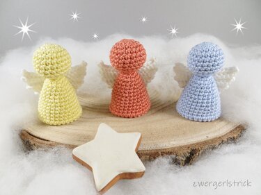 Mini-Engelchen - schnell aus Wollresten gehäkelt - Häkeln