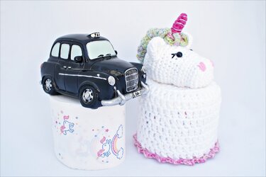 Kombihäkelanleitung Einhorn-Klorollenhut & Einhorn-Topflappenset - Bild 2