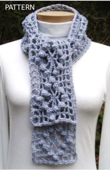 Popcorn Web Scarf - PA-304 - Crochet