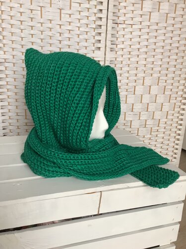 1-Bobbel-Schalmütze/Schlupfmütze "Grinchy" - Häkeln