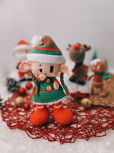 Crochet pattern - Christmas Elf Trixie - Christmas english/pdf