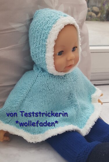 Wintercape / Weihnachtscape / Poncho für Puppen 35-46 cm - Strickanleitung