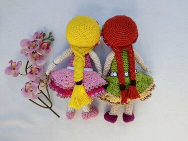 Häkelanleitung Puppen Blumenmädchen Romy und Leni - Häkeln