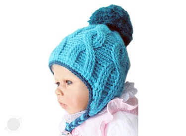 Sportmützen "Skiurlaub", KU 40-59 cm (Zopfmuster) - Häkeln
