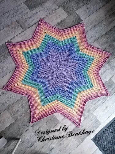 Anleitung Waffel-Stern-Decke 8 zackig - Häkeln