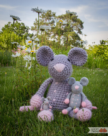 Rat 'Rosalie' &bull; LuckyTwins &bull; Amigurumi crochet pattern (3 sizes)
