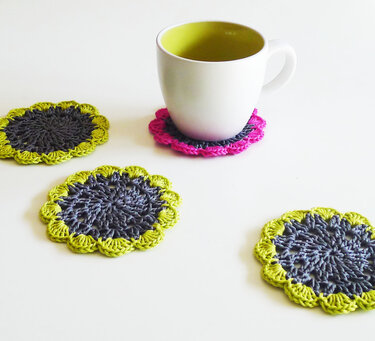 Häkelanleitung Untersetzer Schritt-für-Schritt Anleitung inkl. Häkelschrift