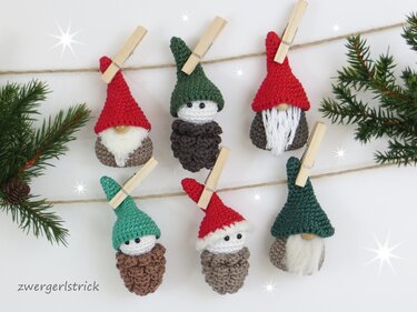Häkelanleitung - Weihnachts- oder Zapfenwichtel - Anhänger/Baumschmuck - Bild 2