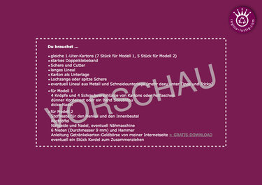 Täschchen aus Getränkekartons, Upcycling - Basteln