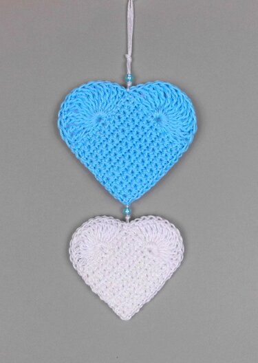 heart gift tag /small deco hanger / garland - Crochet